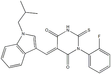 665009-44-9 1-(2-fluorophenyl)-5-[(1-isobutyl-1H-indol-3-yl)methylene]-2-thioxodihydro-4,6(1H,5H)-pyrimidinedione