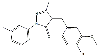 2-(3-fluorophenyl)-4-(4-hydroxy-3-methoxybenzylidene)-5-methyl-2,4-dihydro-3H-pyrazol-3-one,665009-60-9,结构式