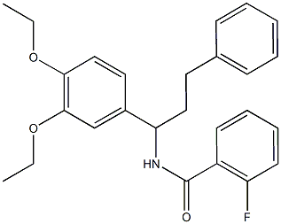 N-[1-(3,4-diethoxyphenyl)-3-phenylpropyl]-2-fluorobenzamide 化学構造式