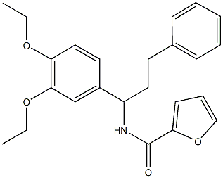 N-[1-(3,4-diethoxyphenyl)-3-phenylpropyl]-2-furamide 化学構造式