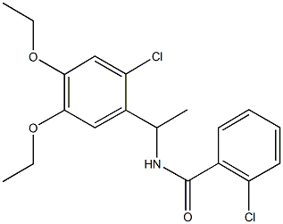 2-chloro-N-[1-(2-chloro-4,5-diethoxyphenyl)ethyl]benzamide,665009-97-2,结构式