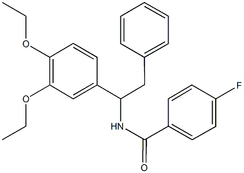 N-[1-(3,4-diethoxyphenyl)-2-phenylethyl]-4-fluorobenzamide,665010-10-6,结构式