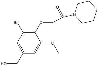 {3-bromo-5-methoxy-4-[2-oxo-2-(1-piperidinyl)ethoxy]phenyl}methanol,665012-96-4,结构式