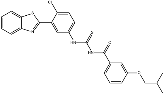 N-[3-(1,3-benzothiazol-2-yl)-4-chlorophenyl]-N'-(3-isobutoxybenzoyl)thiourea,665013-12-7,结构式