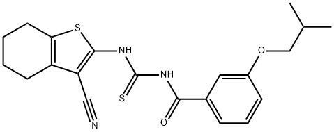 N-(3-cyano-4,5,6,7-tetrahydro-1-benzothien-2-yl)-N'-(3-isobutoxybenzoyl)thiourea Struktur