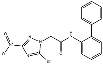 N-[1,1'-biphenyl]-2-yl-2-{5-bromo-3-nitro-1H-1,2,4-triazol-1-yl}acetamide Structure