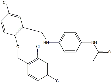 N-[4-({5-chloro-2-[(2,4-dichlorobenzyl)oxy]benzyl}amino)phenyl]acetamide Struktur