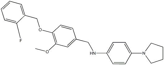 N-{4-[(2-fluorobenzyl)oxy]-3-methoxybenzyl}-4-pyrrolidin-1-ylaniline,665013-49-0,结构式