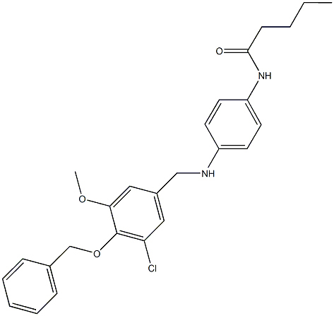 N-(4-{[4-(benzyloxy)-3-chloro-5-methoxybenzyl]amino}phenyl)pentanamide,665013-52-5,结构式