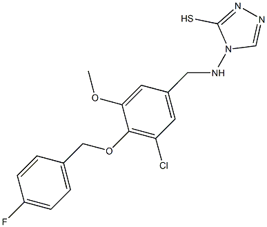 4-({3-chloro-4-[(4-fluorobenzyl)oxy]-5-methoxybenzyl}amino)-4H-1,2,4-triazol-3-yl hydrosulfide Structure