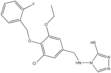 4-({3-chloro-5-ethoxy-4-[(2-fluorobenzyl)oxy]benzyl}amino)-4H-1,2,4-triazol-3-yl hydrosulfide,665013-58-1,结构式