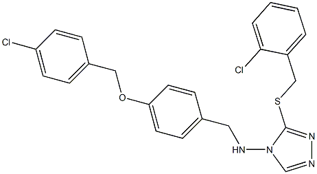 N-{4-[(4-chlorobenzyl)oxy]benzyl}-N-{3-[(2-chlorobenzyl)sulfanyl]-4H-1,2,4-triazol-4-yl}amine 化学構造式
