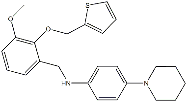 N-[3-methoxy-2-(2-thienylmethoxy)benzyl]-N-[4-(1-piperidinyl)phenyl]amine 化学構造式