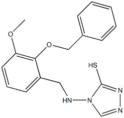 4-{[2-(benzyloxy)-3-methoxybenzyl]amino}-4H-1,2,4-triazole-3-thiol 结构式