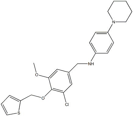 N-[3-chloro-5-methoxy-4-(thien-2-ylmethoxy)benzyl]-4-piperidin-1-ylaniline Structure