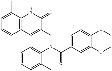 N-[(2-hydroxy-8-methyl-3-quinolinyl)methyl]-3,4-dimethoxy-N-(2-methylphenyl)benzamide,665014-03-9,结构式