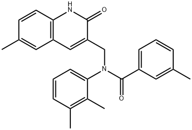 N-(2,3-dimethylphenyl)-N-[(2-hydroxy-6-methyl-3-quinolinyl)methyl]-3-methylbenzamide Structure