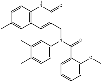 N-(3,4-dimethylphenyl)-N-[(2-hydroxy-6-methyl-3-quinolinyl)methyl]-2-methoxybenzamide Structure