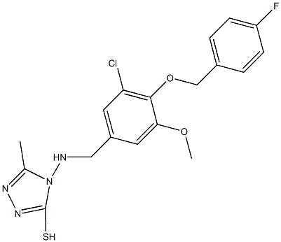 4-({3-chloro-4-[(4-fluorobenzyl)oxy]-5-methoxybenzyl}amino)-5-methyl-4H-1,2,4-triazol-3-yl hydrosulfide 结构式
