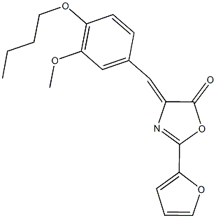 4-(4-butoxy-3-methoxybenzylidene)-2-(2-furyl)-1,3-oxazol-5(4H)-one Structure