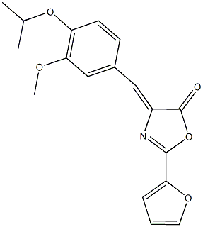 2-(2-furyl)-4-(4-isopropoxy-3-methoxybenzylidene)-1,3-oxazol-5(4H)-one 化学構造式