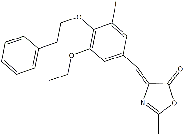 4-[3-ethoxy-5-iodo-4-(2-phenylethoxy)benzylidene]-2-methyl-1,3-oxazol-5(4H)-one Structure