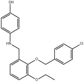 4-({2-[(4-chlorobenzyl)oxy]-3-ethoxybenzyl}amino)phenol Structure