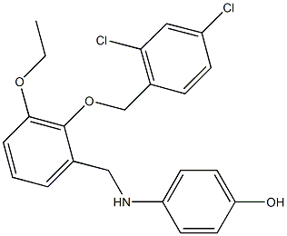 4-({2-[(2,4-dichlorobenzyl)oxy]-3-ethoxybenzyl}amino)phenol Structure