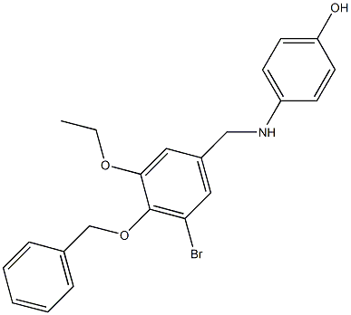 4-{[4-(benzyloxy)-3-bromo-5-ethoxybenzyl]amino}phenol Struktur