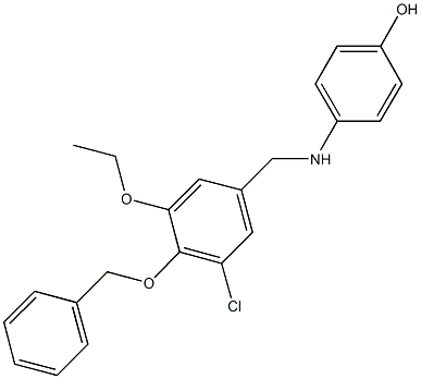 4-{[4-(benzyloxy)-3-chloro-5-ethoxybenzyl]amino}phenol Struktur