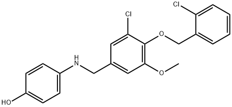4-({3-chloro-4-[(2-chlorobenzyl)oxy]-5-methoxybenzyl}amino)phenol 结构式