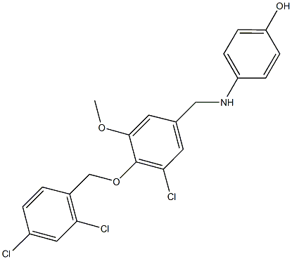 4-({3-chloro-4-[(2,4-dichlorobenzyl)oxy]-5-methoxybenzyl}amino)phenol Structure