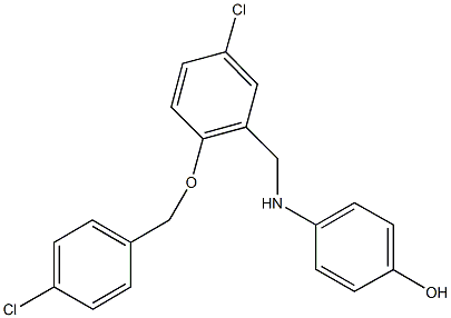 4-({5-chloro-2-[(4-chlorobenzyl)oxy]benzyl}amino)phenol 结构式