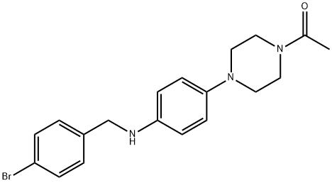N-[4-(4-acetyl-1-piperazinyl)phenyl]-N-(4-bromobenzyl)amine Struktur