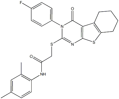 N-(2,4-dimethylphenyl)-2-{[3-(4-fluorophenyl)-4-oxo-3,4,5,6,7,8-hexahydro[1]benzothieno[2,3-d]pyrimidin-2-yl]sulfanyl}acetamide|