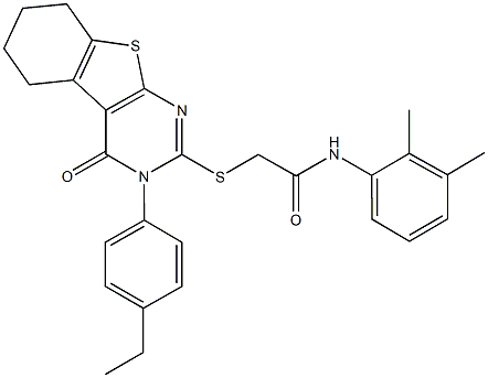 N-(2,3-dimethylphenyl)-2-{[3-(4-ethylphenyl)-4-oxo-3,4,5,6,7,8-hexahydro[1]benzothieno[2,3-d]pyrimidin-2-yl]sulfanyl}acetamide Structure