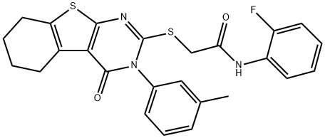 N-(2-fluorophenyl)-2-{[3-(3-methylphenyl)-4-oxo-3,4,5,6,7,8-hexahydro[1]benzothieno[2,3-d]pyrimidin-2-yl]sulfanyl}acetamide Structure