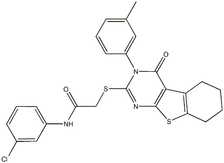 N-(3-chlorophenyl)-2-{[3-(3-methylphenyl)-4-oxo-3,4,5,6,7,8-hexahydro[1]benzothieno[2,3-d]pyrimidin-2-yl]sulfanyl}acetamide Structure