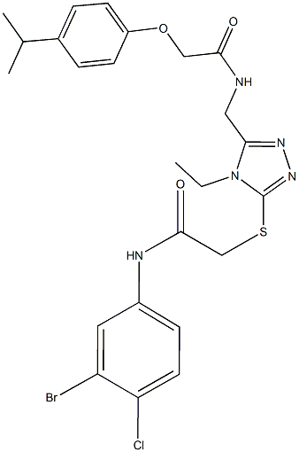 N-(3-bromo-4-chlorophenyl)-2-{[4-ethyl-5-({[(4-isopropylphenoxy)acetyl]amino}methyl)-4H-1,2,4-triazol-3-yl]sulfanyl}acetamide Struktur