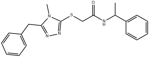 2-[(5-benzyl-4-methyl-4H-1,2,4-triazol-3-yl)sulfanyl]-N-(1-phenylethyl)acetamide Structure