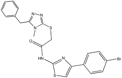 2-[(5-benzyl-4-methyl-4H-1,2,4-triazol-3-yl)sulfanyl]-N-[4-(4-bromophenyl)-1,3-thiazol-2-yl]acetamide|