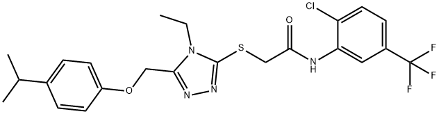 N-[2-chloro-5-(trifluoromethyl)phenyl]-2-({4-ethyl-5-[(4-isopropylphenoxy)methyl]-4H-1,2,4-triazol-3-yl}sulfanyl)acetamide Structure