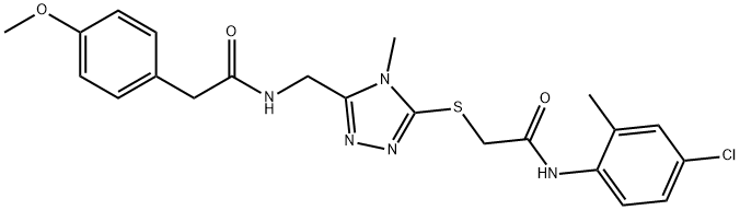 N-[(5-{[2-(4-chloro-2-methylanilino)-2-oxoethyl]sulfanyl}-4-methyl-4H-1,2,4-triazol-3-yl)methyl]-2-(4-methoxyphenyl)acetamide Structure