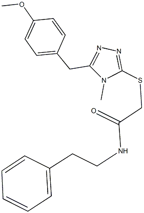 2-{[5-(4-methoxybenzyl)-4-methyl-4H-1,2,4-triazol-3-yl]sulfanyl}-N-(2-phenylethyl)acetamide Structure