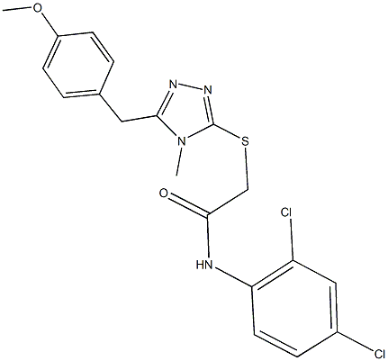 N-(2,4-dichlorophenyl)-2-{[5-(4-methoxybenzyl)-4-methyl-4H-1,2,4-triazol-3-yl]sulfanyl}acetamide,665016-82-0,结构式