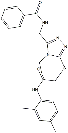 N-[(5-{[2-(2,4-dimethylanilino)-2-oxoethyl]sulfanyl}-4-ethyl-4H-1,2,4-triazol-3-yl)methyl]benzamide Struktur