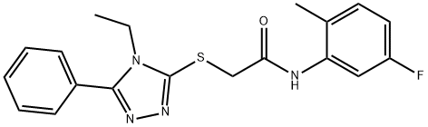 2-[(4-ethyl-5-phenyl-4H-1,2,4-triazol-3-yl)sulfanyl]-N-(5-fluoro-2-methylphenyl)acetamide Structure