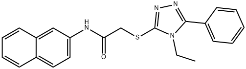 2-[(4-ethyl-5-phenyl-4H-1,2,4-triazol-3-yl)sulfanyl]-N-(2-naphthyl)acetamide Structure