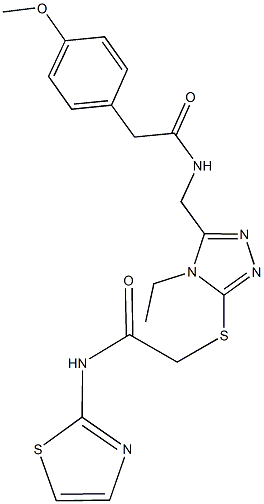 665016-99-9 2-{[4-ethyl-5-({[(4-methoxyphenyl)acetyl]amino}methyl)-4H-1,2,4-triazol-3-yl]sulfanyl}-N-(1,3-thiazol-2-yl)acetamide