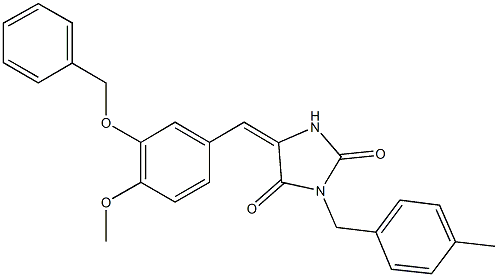 5-[3-(benzyloxy)-4-methoxybenzylidene]-3-(4-methylbenzyl)-2,4-imidazolidinedione Struktur
